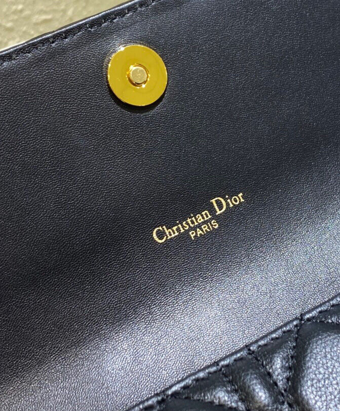 Christian Dior Caro Belt Pouch With Chain Bag Black